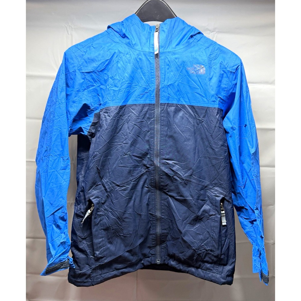 The North Face Boys Resolve Rain Jacket L 14/16 Blue Navy Waterproof Hooded Coat